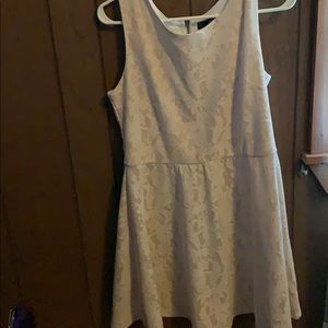 Off White Lace Dress W/ Nude Lining Size Large